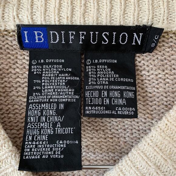Vintage IB Diffusion Embellished Silk Sweater Women's S - Picture 2 of 8